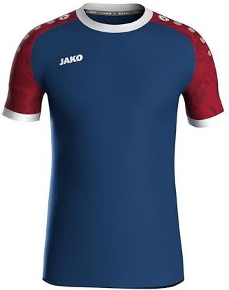 Jako Iconic Shirt Korte Mouw Kinderen - Navy / Chilirood | Maat: 116