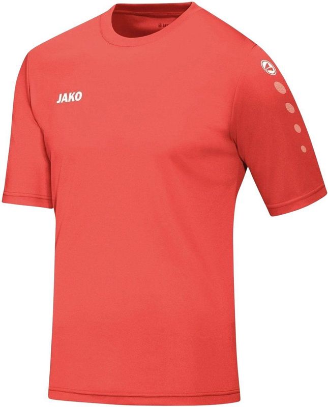 Jako - Team SS Shirt - Koraalrood - 100% Polyester