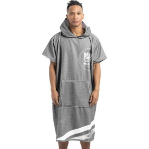 HOMELEVEL badponcho voor dames en heren - Strandponcho met design - Surfponcho volwassenen - Donkergrijs