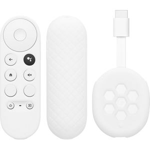 kwmobile hoes voor afstandsbediening en streamingapparaat - Beschermcase compatibel met Google Chromecast 2020 4K (not for New-Generation) - Van silicone in wit/wit