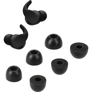 kwmobile 6x cover voor oordopjes - Compatibel met Beats Fit Pro - Van memory foam in zwart - Maat S, M en L