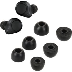 kwmobile 6x cover voor oordopjes - geschikt voor Jabra Elite 85t - Van memory foam in zwart - Maat S, M en L