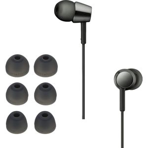 kwmobile 6x cover voor in-ear oortjes geschikt voor Sony WI-C300 / WI-C400 / MDR-XB55AP / MDR-EX155AP - Vervangende oordopjes van siliconen in grijs - 3 maten