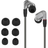 kwmobile 6x cover voor in-ear oortjes geschikt voor Sennheiser IE900 - Vervangende oordopjes van siliconen in zwart - 3 maten