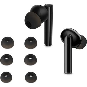 kwmobile 6x cover voor in-ear oortjes geschikt voor Realme Buds Air 2 - Vervangende oordopjes van siliconen in zwart - 3 maten