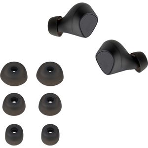 kwmobile 6x cover voor in-ear oortjes geschikt voor Jabra Elite 3 - Vervangende oordopjes van siliconen in zwart - 3 maten