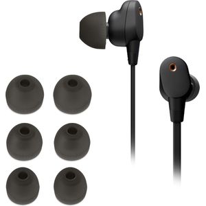 kwmobile 6x cover voor in-ear oortjes geschikt voor Sony WI-1000XM2 - Vervangende oordopjes van siliconen in grijs - 3 maten