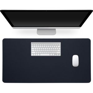 kwmobile bureau onderlegger van imitatieleer - 60 x 30 cm - Voor muis, toetsenbord, laptop - Bureaumat in donkerblauw