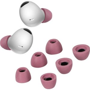 kwmobile 6x cover voor oordopjes - geschikt voor Samsung Galaxy Buds 2 Pro - Van memory foam in pastel lila - Maat S, M en L