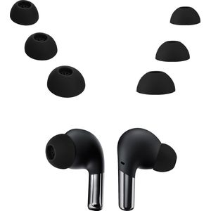 kwmobile - Vervangende Oordopjes - Zwart - Siliconen - Geschikt voor OnePlus Buds Pro 2