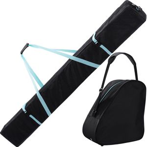 STYNGARD Skischoenentas met helmvak en laarsvak [40 L] - Ski laarsentas met schouderfunctie en opbergruimte voor ski-accessoires - Tas voor skischoenen Model Zermatt (Zwart-Wit