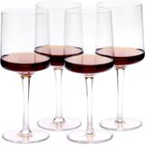 Navaris - Set van Vier - Wijnglazen - Transparant - Hoge Voet