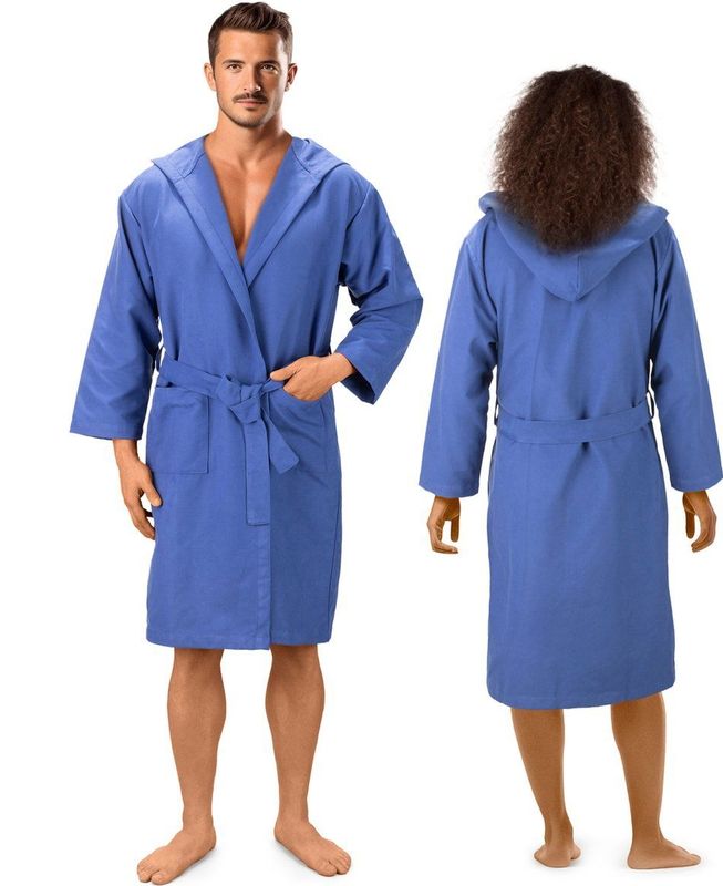 JEMIDI - Badjas - Blauw - Microvezel - Sneldrogend - Met Capuchon