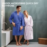 JEMIDI - Unisex - Badjas - Lila - Sneldrogend, Microvezel, Met Capuchon