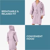 JEMIDI - Unisex - Badjas - Lila - Sneldrogend, Microvezel, Met Capuchon