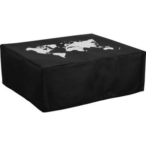 kwmobile hoes geschikt voor Canon Pixma TS3350 / MG7750 Serie - Beschermhoes voor printer - Cover in wit / zwart - Wereldkaart design