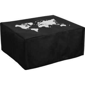 kwmobile - Beschermhoes - Wit / Zwart - Wereldkaart Design