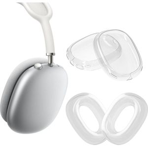 kwmobile 2in1 set koptelefoon hoes en oorkussen cover - geschikt voor Apple AirPods Max - Hoes voor hoofdtelefoon in transparant