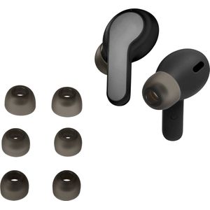 kwmobile 6x cover voor in-ear oortjes geschikt voor JBL Wave 200 TWS / Wave Beam - Vervangende oordopjes van siliconen in zwart - 3 maten