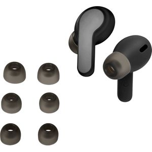 kwmobile 6x cover voor in-ear oortjes geschikt voor JBL Wave Beam / Beam 2 / Wave 200TWS - Vervangende oordopjes van siliconen in zwart - 3 maten