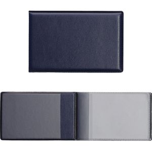 kwmobile Pasjeshouder met 3 vakken - Portemonnee van imitatieleer in donkerblauw - Vouwbare kaarthouder - 3-in-1 hoesje
