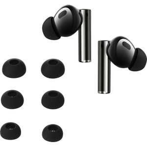 kwmobile - Vervangende Oordopjes - Zwart - Siliconen - 6 Stuks