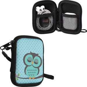 kwmobile - Hoesje voor Draadloze Oordopjes - Slapende Uil Design - Neopreen