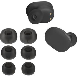 kwmobile - 6x Cover voor In-Ear Oortjes - Vervangende Oordopjes - Zwart - Siliconen