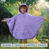 JEMIDI - Regenponcho - Paars - Waterdicht en Ademend - Voor Kinderen van 3 tot 5 Jaar