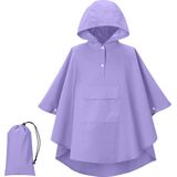 JEMIDI - Regenponcho - Paars - Waterdicht en Ademend - Voor Kinderen van 3 tot 5 Jaar