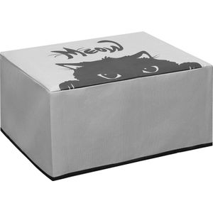 kwmobile hoes geschikt voor Canon PIXMA TS8350 / TS8351 / TS8352 - Beschermhoes voor printer - Cover in grijs / zwart - Kat Meow design
