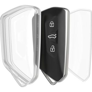 kwmobile autosleutel hoesje geschikt voor VW Golf 8 3-knops autosleutel - Autosleutel behuizing van TPU - Transparant in transparant