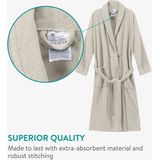 HOMELEVEL - Badstof Badjas - Unisex - 100% Katoen - Kimono Design