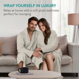 HOMELEVEL - Badstof Badjas - Unisex - 100% Katoen - Kimono Design