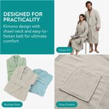 HOMELEVEL - Badstof Badjas - Unisex - 100% Katoen - Kimono Design