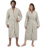 HOMELEVEL - Badstof Badjas - Unisex - 100% Katoen - Kimono Design