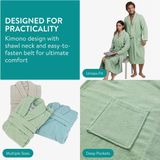 HOMELEVEL - Badstof Badjas - Unisex - 100% Katoen - Kimono Design