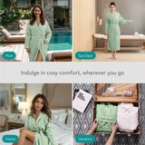 HOMELEVEL - Badstof Badjas - Unisex - 100% Katoen - Kimono Design