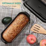 Navaris - Aardewerken Brood Bakvorm - Zwart - 34 x 13,5 x 14 cm - Met Deksel