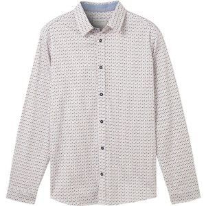 Tom Tailor Overhemd Fitted Printed Stretch Shirt 1040123xx10 34621 Mannen