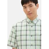 TOM TAILOR Overhemd  lichtgrijs / lichtgroen / wit