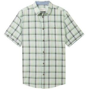 TOM TAILOR Overhemd  lichtgrijs / lichtgroen / wit