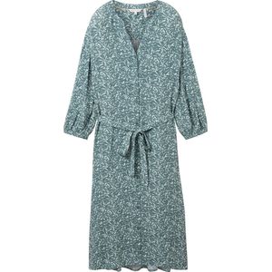 Tom Tailor - Jurk - Met Patroon - 3/4 Mouwen - V-hals - Met Riem - 100% Viscose