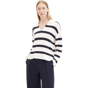 Offwhite - Navy Stripe - Schipperstrui - Gestreept - Met Patches