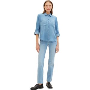 TOM TAILOR - Damesblouse - Clean Mid Stone Blue Denim - Zacht Denimmateriaal