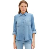 TOM TAILOR - Damesblouse - Clean Mid Stone Blue Denim - 10113