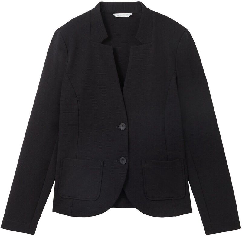 TOM TAILOR - Basic Blazer - Deep Black - Polyester - Katoen