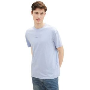 Tom Tailor Relaxed Printed T-shirt Met Korte Mouwen Blauw XL Man