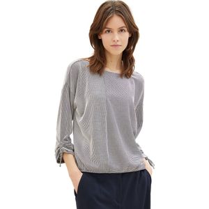Gestreept Shirt - Lange Mouwen - Viscose Polyester Elastaan - Losse Pasvorm