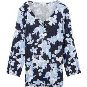 TOM TAILOR T-shirt voor dames, 34757 - Blauwe Geometrische Print, M